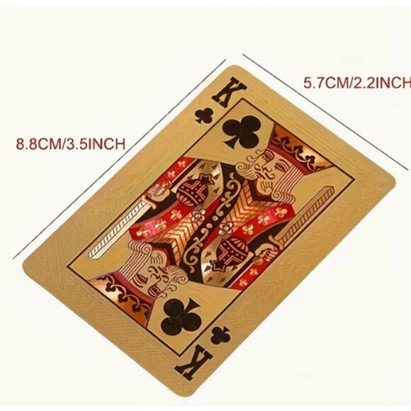 Gold Foil Playing Cards Men Women Poker Games Cut Box - Picture 7 of 9